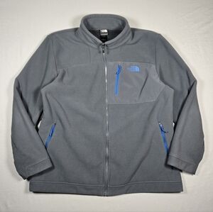 The North Face Men's Gray Blue Chimborazo Retro Full Zip Fleece Jacket XXL